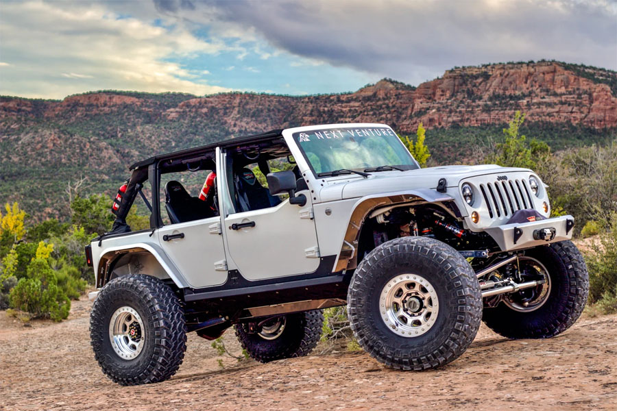 Next Venture Motorsports Aluminum High Line Rear Fender Flares Pair w/ Corner Armor - JK 4DR