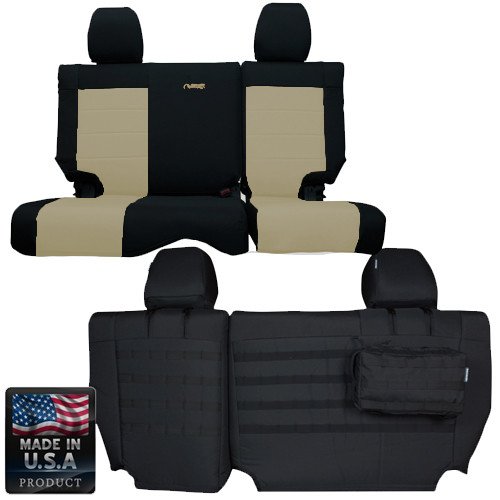 Bartact Seat Covers Black/Khaki Rear - JK