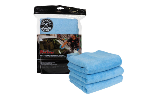 Chemical Guys Workhorse Professional Grade Microfiber Towels Blue - 3 Pack 