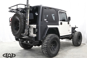 LOD Destroyer Rear Bumper with Tire Carrier, Black Texture - TJ/LJ/YJ