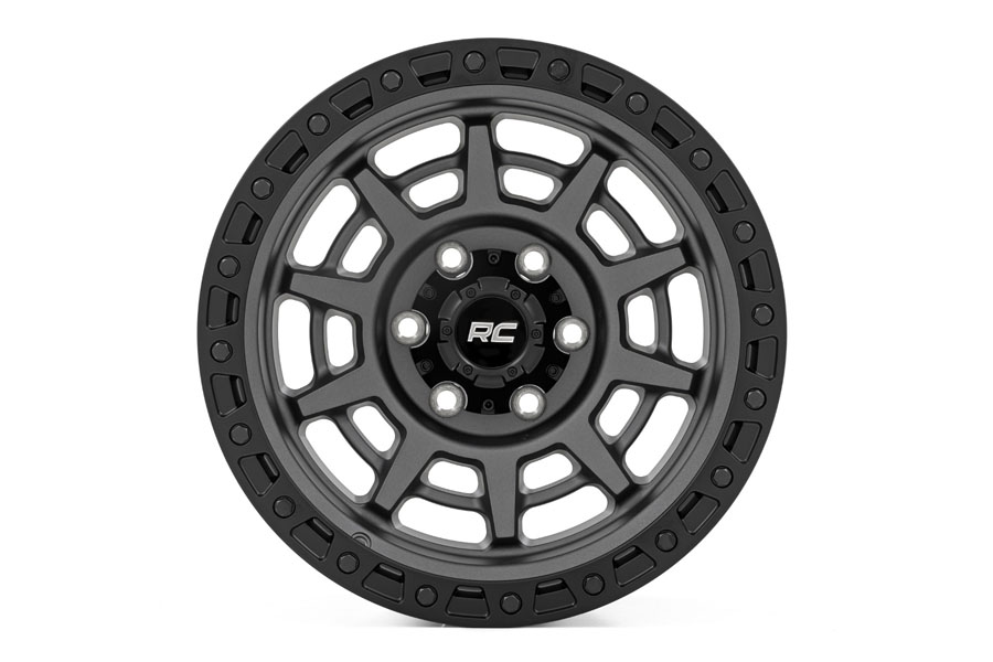 Rough Country 85 Series Wheel 17x9 5x5 -12mm - Gunmetal Gray/Black - JL/JK/JT
