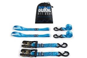Borne Off-Road Heavy-Duty Ratchet Tie-Down Kit, 2-Pack, Blue 