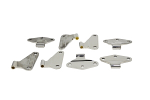 Kentrol 8-Pieces Body Door Hinge Set - Polished Silver  - JK 4Dr