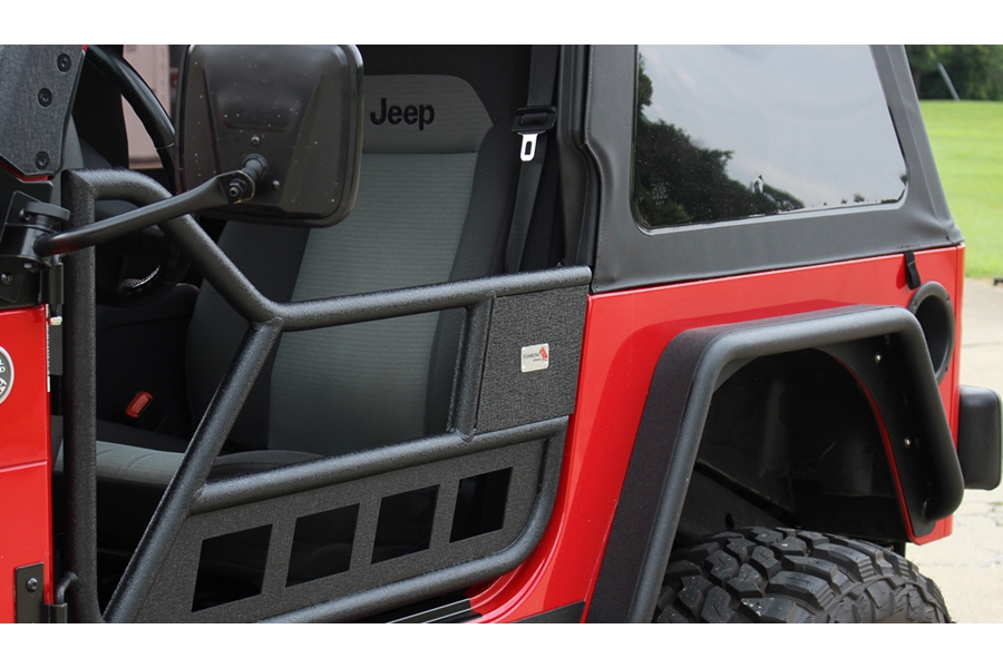 Fishbone Offroad Front Tube Doors - Black Textured  - TJ 