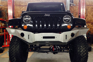 Nemesis Industries Outback Front Bumper w/ Winch Plate Offset Drum - Texture Black Powder Coating