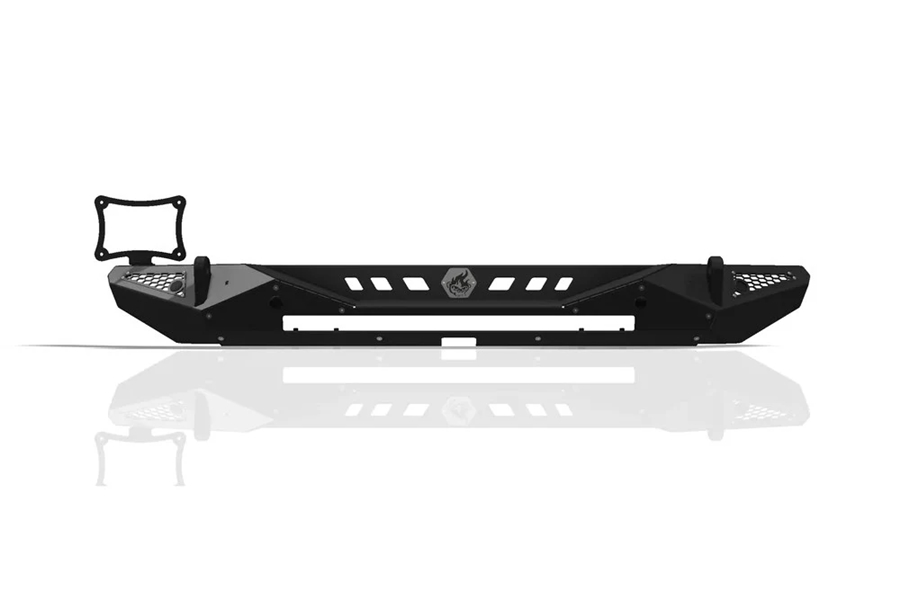 Crawltek Blaze Rear Bumper w/ Light Bar Cutout - Black - JL