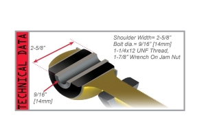 Teraflex Control Arm Bushing – Front/Rear Lower – Large Frame End (L.H. Thread) - TJ