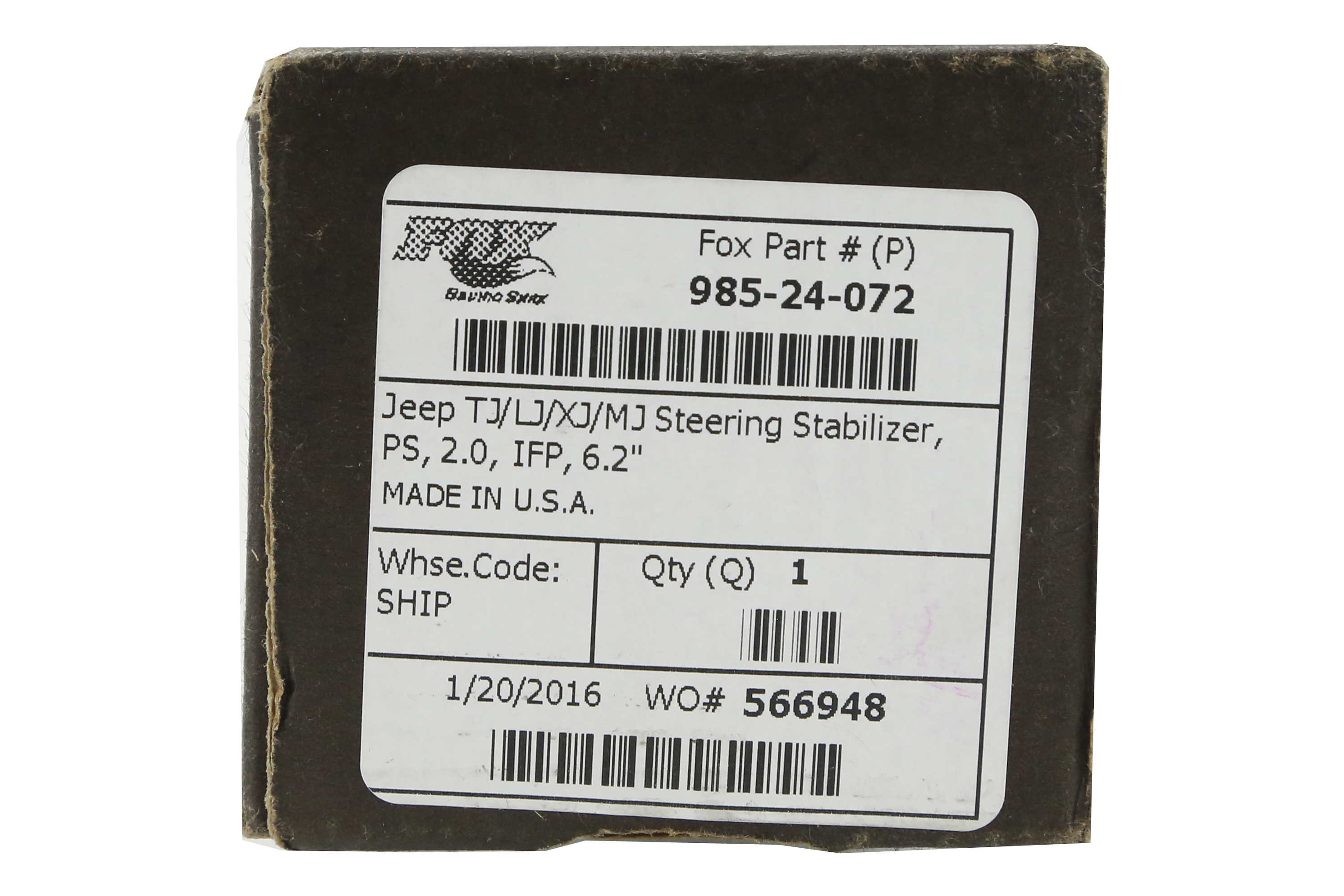 Fox Racing 2.0 Performance Series Steering Stabilizer - LJ/TJ/XJ