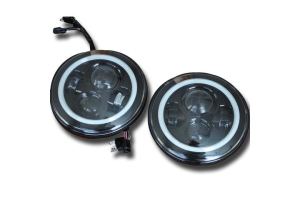 DV8 Offroad LED Projector Headlights w/Halo - JK