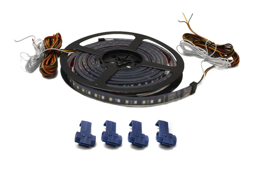 Race Sport Lighting LoPro 48in Sidekick Sequential Running Board Switchback LED Strip Kit (White/Amber)
