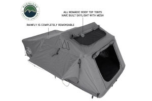 Overland Vehicle Systems Nomadic 4 Extended Roof Top Tent, Gray Body, Green Rainfly