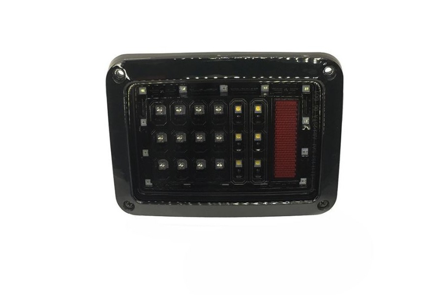 Quake LED 6in x 8in 25w Tail Lights Smoked Lens - JK