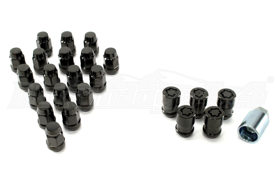 Jeep JK McGard 5 Lug 1220 Hex Bulge Cone Lug Nuts Black 23 pieces - Jeep  Rubicon 2007-2018 | 84563BK|Northridge4x4