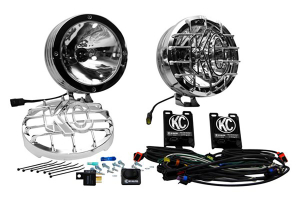 KC HiLites 8in Rally 800 HID Pair Pack System Stainless Steel Housing Spot Pattern