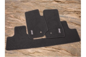 Mopar Front and Rear Carpet Floor Mats - Black - JK 4Dr 14-18