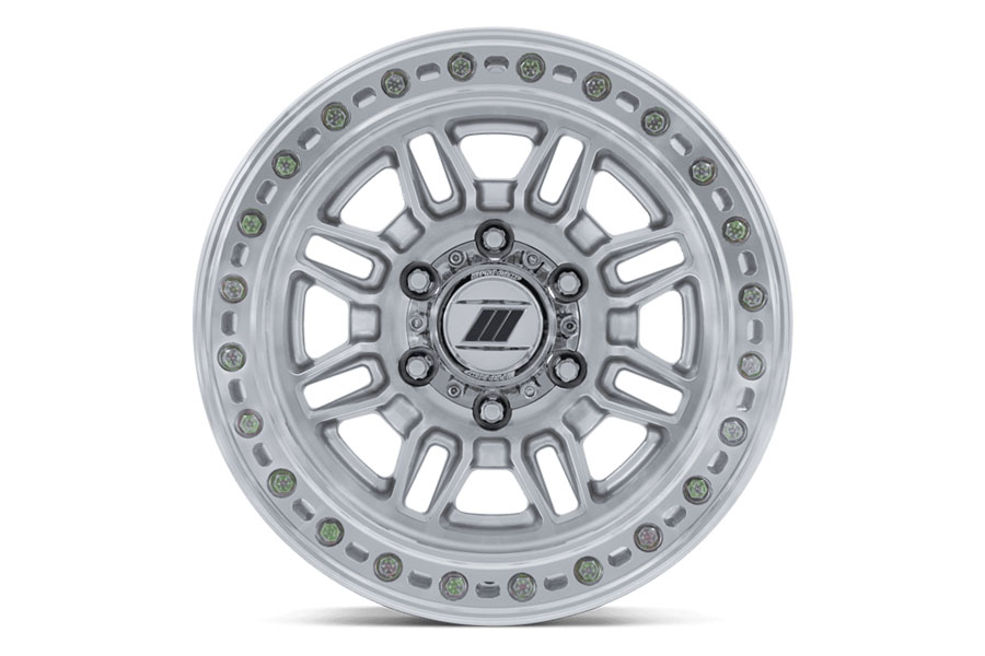 Wheel Pros Equalizer Beadlock Wheel 17X9 8X6.5 -38 Offset - Gloss Silver w/Machined Face - JT/JL/JK