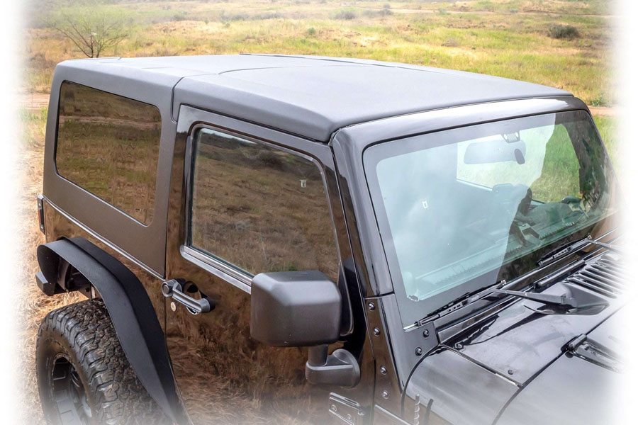 Turn Offroad Squareback 2‑Piece Hard Top, Textured Black w/ Insulated Black Foam Headliner - JK 2DR