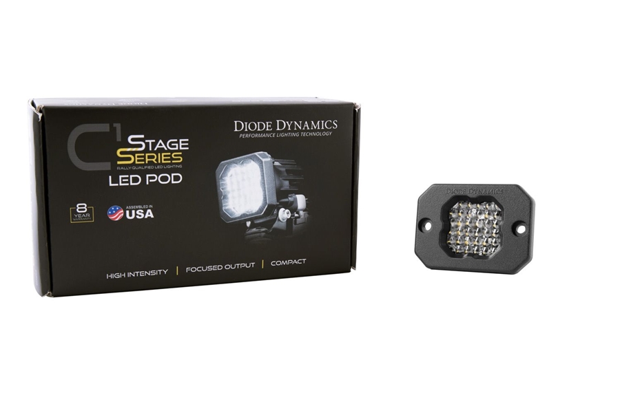 Diode Dynamics SSC1 Sport Flush Mount LED Pod, RBL White - Flood