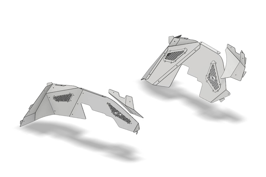 Motobilt Tomahawk Inner Fender for Front Corner Armor System - Blank - JK