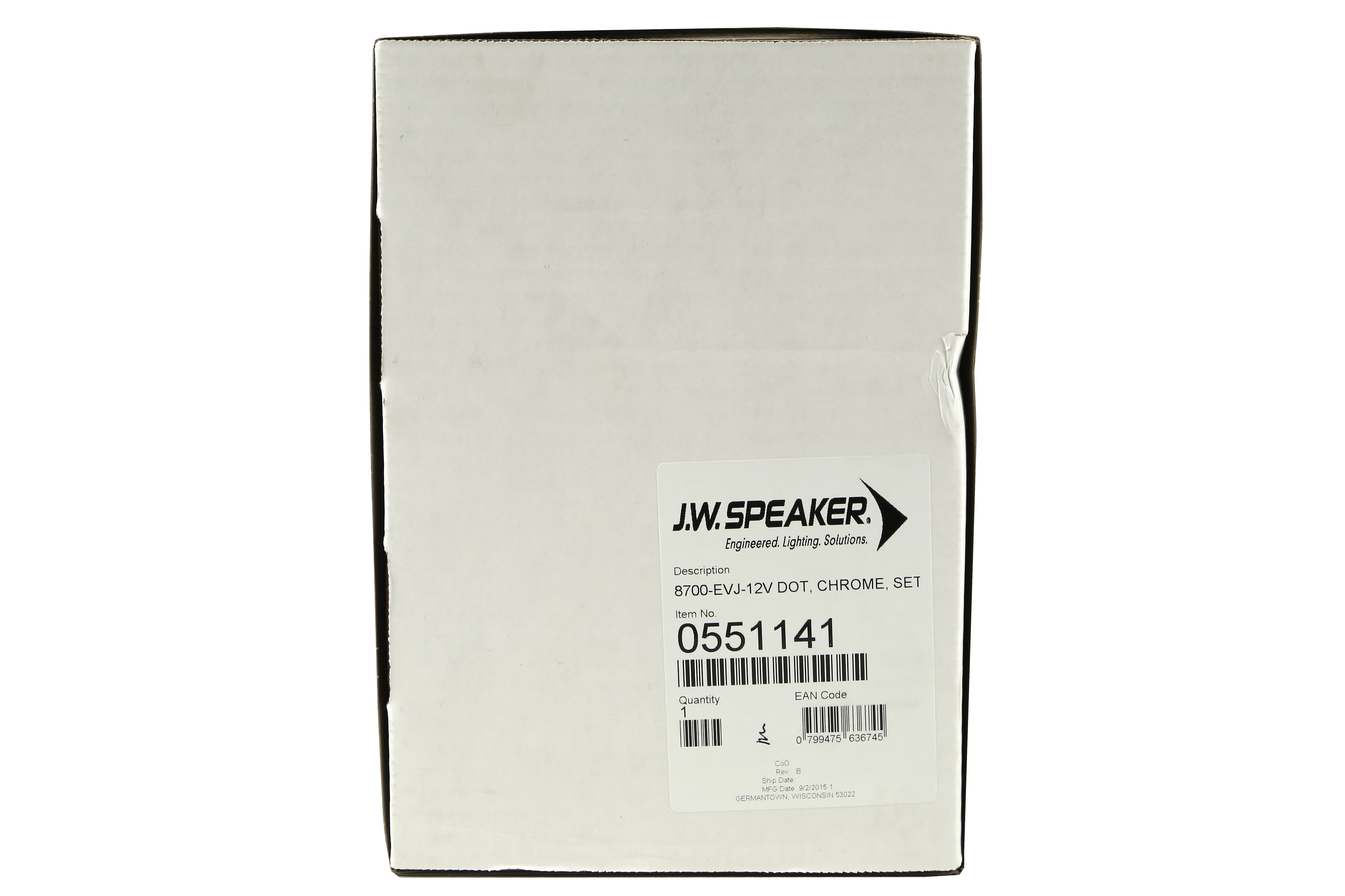 JW Speaker 8700 Evolution J Series Chrome Headlight Kit, Pair - JK