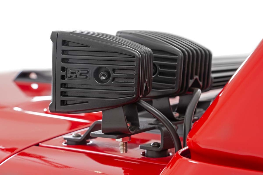 Rough Country Black Series Quad LED Light Pod Kit - Amber DRL  - JT/JL