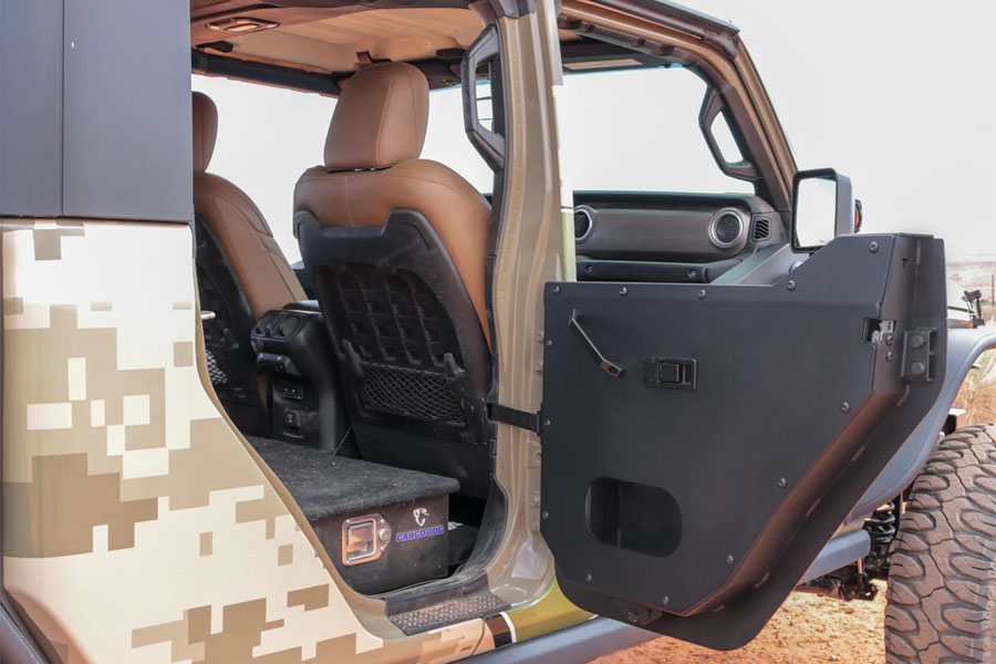 Combat Off Road Rear Full Metal Jacket Half Doors, Aluminum - Raw - JT