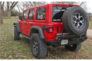 Rock Hard 4x4 Patriot Series Rear Bumper with Tire Carrier - JL