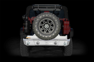 LOD Signature Series Armor Lite Gen 4 Shorty Rear Bumper w/Tire Carrier and Round Light Cut Outs Bare Steel - JK