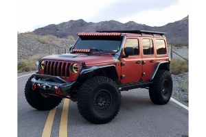 Road Armor Stealth A-Pillar Light Mounts for 51.5in Light Bar Only - Texture Black - JT/JL