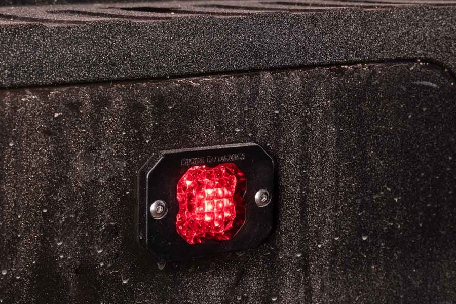 Diode Dynamics SSC1 White Sport Flush Mount LED Pod Pair, Flood - Red
