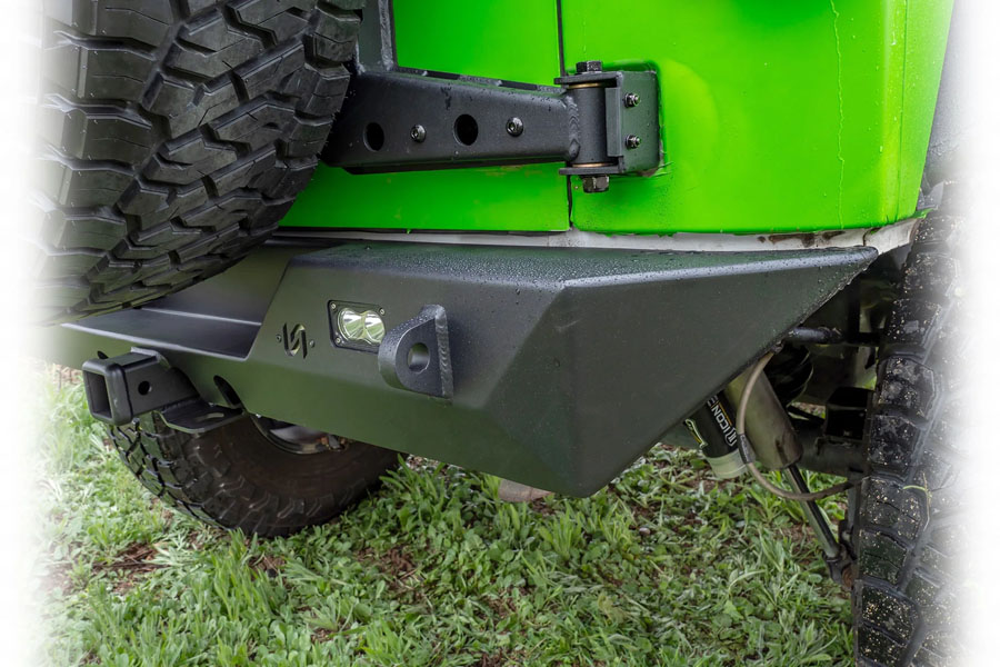 Turn Offroad Rear Bumper w/ LED Pod Lights and Hitch Receiver - JK