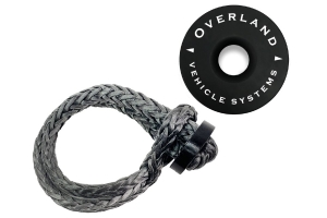 Overland Vehicle Systems Combo Pack Soft Shackle 5/8in w/Collar 44500 lb Recovery Ring 6.25in 45000 lb - Black