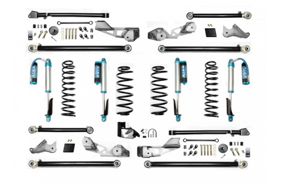 EVO Manufacturing 4.5in High Clearance Long Arm Lift Kit w/ Comp Adjuster Shocks - JL Diesel 