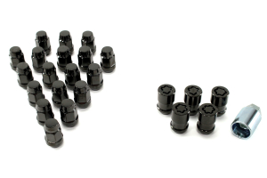 McGard 5 Lug 1/2-20 Hex Bulge Cone Lug Nuts, Black 23 pieces - JK