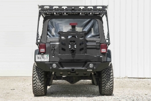 LOD Destroyer Full Width Rear Bumper w/Tire Carrier Black Powder Coated - JK