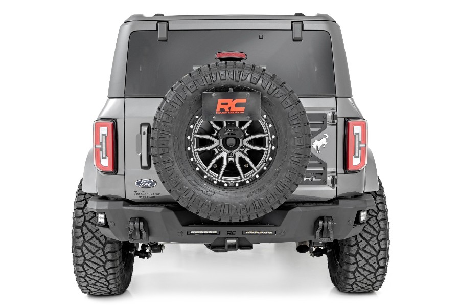 Rough Country 6in Slim Line Black Series Flood Cubes, Rear Bumper - Bronco 2021+