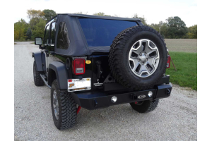 LOD Signature Series Gen 4 Armor-Lite Shorty Door Linked Rear Bumper w/Tire Carrier, Black - JK