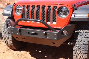 Rock Hard 4x4 Patriot Series Mid Width Front Bumper with Lowered Winch Plate, Steel - JT/JL