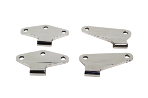 Kentrol 4-Pieces Body Door Hinge Set - Polished Silver  - JK 2Dr