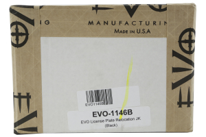 EVO Manufacturing License Plate Relocation Bracket Black - JK