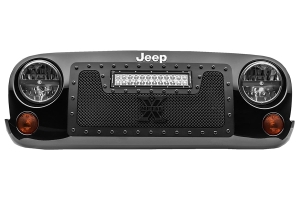 T-Rex Grilles Torch Series LED Light Grille w/ 12in Light Bar - JK