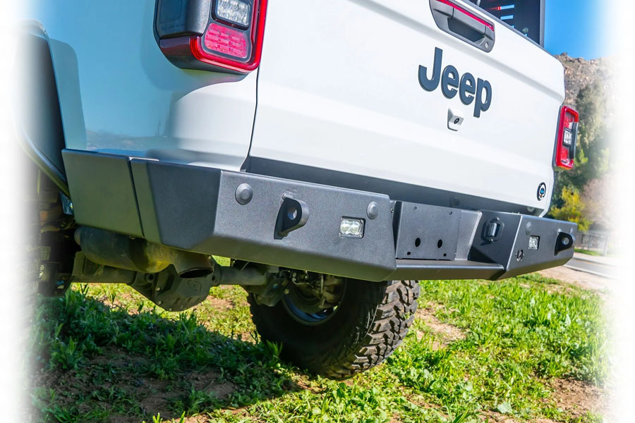 Turn Offroad Rear Bumper w/ Frame Mounted Rock Slider Wings - JT