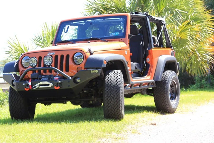 Rock Hard 4x4 Aluminum Patriot Series Full Width Front Bumper w/ Lowered Winch Plate - JK