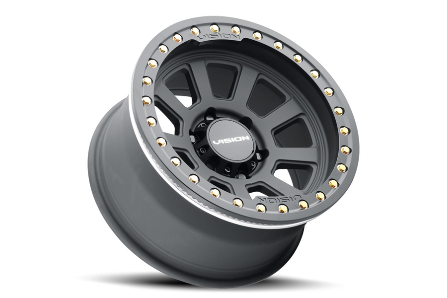 Vision Wheel 350 Ojos Beadlock Wheel, 17x9 5x5 - Satin Black - JT/JL/JK