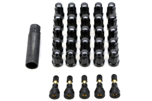 Pro Comp 5 Lug 1/2in Lug Nuts w/Valve Stems, Chrome 25 pieces
