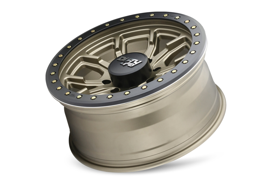 Dirty Life DT-1 9303 Series Beadlock Wheel 17X9 5x5 38mm Offset Satin Gold - JT/JL/JK
