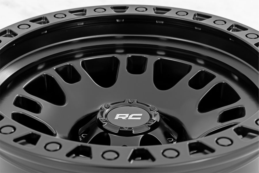 Rough Country 82 Series Wheel, 18x9 5x5 -12mm - Semi Gloss Black - JT/JL/JK
