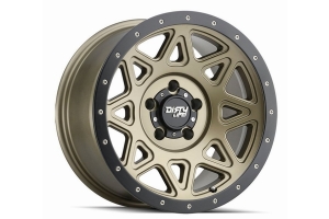 Dirty Life 9305 Theory Series Wheel, Matte Gold w/Matte Black Lip 18X9 5x5  - JT/JL/JK