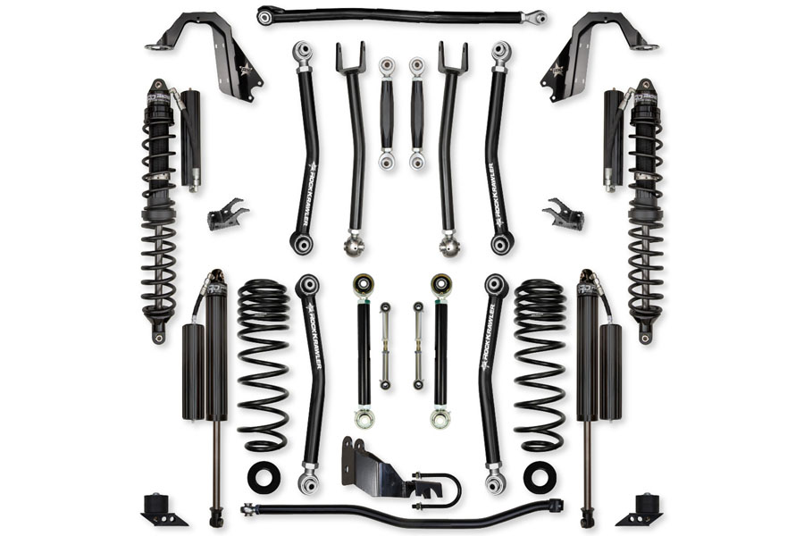 Rock Krawler 4.5in X-Factor Coilover 'No Limits' Mid-Arm Lift Kit - Stage 1 ( Part Number: JL45NL-2CS)