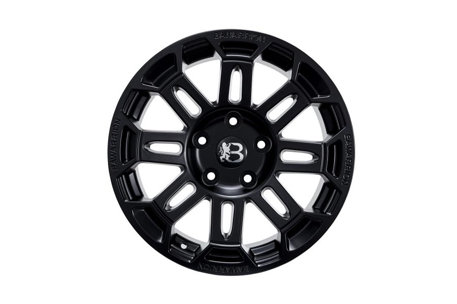 Bawarrion BUiL'T 17x8.5 5x5 18mm Wheel - Matte Black w/ Chrome Logo - JL/JT/JK